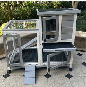 Eccellente modello solido ventilato in legno Pet Hutch con facile da pulire cassetto Habitat per conigli altri piccoli <span class=keywords><strong>animali</strong></span> da compagnia - Product Image 4