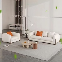 Modernes Minimalistisches Stoffsofa, Wohnzimmer Geradliniges Kaschmir Reinweißes Sofa