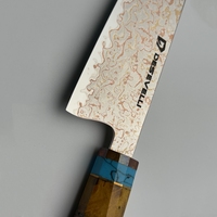 Lot de 3 couteaux de cuisine Santoku Nakiri pour chef en acier damas cuivré 33 couches Vente en gros