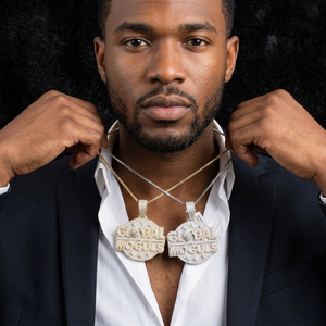 Colgante de Cadena para Hombre con Diamantes Redondos Micro Pavé, Chapado en Oro de 18K, Estilo Hip Hop, Joyería Personalizable para Compromiso, Boda o Fiesta - Product Image 1