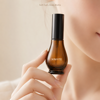 Flacons de parfum en verre ambré en forme de poire, 10 ml, 20 ml, 30 ml, 50 ml, 100 ml, vaporisateur rechargeable à fine brume, contenants cosmétiques