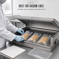 Sacs sous vide transparents à trois soudures latérales avec logo personnalisé, pochettes en PA/PE/nylon pour l'emballage de snacks