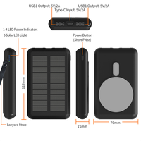 TDX TW23 Tragbares Kabelloses Ladegerät mit Solar-Ladefunktion Schnelles Laden Digitale Anzeige 10W Magnetisch mit Ständer USB Kabelloser Ausgang