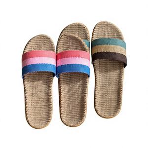 Sandalias de Verano para el Hogar, de Suela Gruesa, Tejidas <span class=keywords><strong>en</strong></span> Mimbre, Transpirables, Antideslizantes, Absorbentes del Sudor, con Bloques de Color, para Hombre y Mujer - Product Image 1