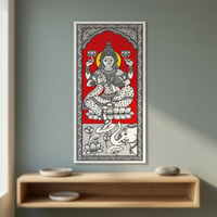 Peinture traditionnelle rectangulaire en tissu Kalamkari pour la décoration de la maison, art mural indien fait main