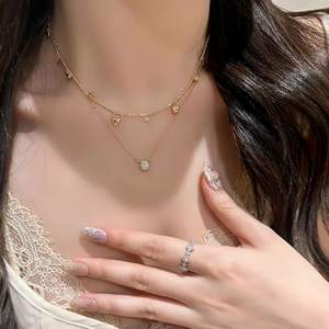 Dynamic Satin Double-Layered Bow Necklace for Women Versatile S925 Pure Silver High-End Design with <b>Crystal</b> Light Neckpiece - Product Image 3