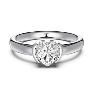Dylam Simplicity Design <b>Dainty</b> Jewelry Manufacturer Sterling Silver Wedding Band Heart Shape 5A Zirconia Promise Engagement <b>Ring</b> - Product Image 1