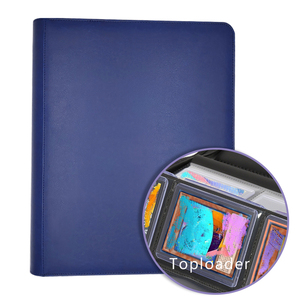 High Quality 9 Pocket PU Leather Game Card Sport Trading Top Loader Binder Premium Toploader Card Binder