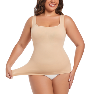 Body Modellante Senza Cuciture da <span class=keywords><strong>Donna</strong></span> con Spalline Larghe e Scollo Quadrato, Taglie Forti, per <span class=keywords><strong>il</strong></span> Commercio all'Ingrosso - Product Image 3