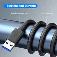 Cable de Extensión USB 3.0 de Alta Velocidad, Macho a Macho, 1m, USB3.0 AM a USB3.0 AM, Cable Extensor para Transferencia de Datos y Sincronización