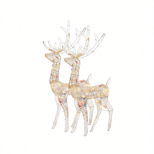 Figuras de renos acrílicas de Navidad de 47.2 pulgadas, decoraciones multicolor para exhibición navideña - Product Image 1