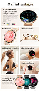 Nuevo Modelo 2026 I232 Reloj Inteligente AMOLED de Acero Inoxidable IP68 Resistente al Agua para Llamadas, Presión Arterial, Monitoreo del Sueño y Frecuencia Cardíaca - Product Image 4