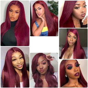 Burgundy <b>Lace</b> <b>Front</b> <b>Wigs</b> <b>Human</b> <b>Hair</b> Full Hd <b>Lace</b> Frontal <b>Wigs</b> Preplucked <b>Hair</b> Line Bleach Knots for Black Women Burgundy <b>Wigs</b> - Product Image 3