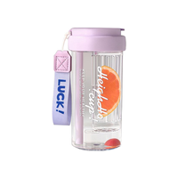 Custom Logo Bpa-Vrij 600Ml Plastic Drinkwaren Helder Water Fles Filter Stro Voor Outdoor Reizen Camping Fruit Sap Waterfles