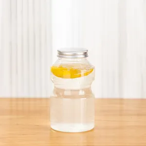 LOKYO Food grade clear pet plastic 12oz 16oz reusable disposable empty fresh juice mixer bottle