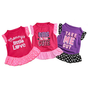<span class=keywords><strong>Pet</strong></span> <span class=keywords><strong>Dress</strong></span> Cute Dog Shirt Printed Dog Princess Summer Apparel <span class=keywords><strong>Clothes</strong></span> gonna con abito con volant - Product Image 2