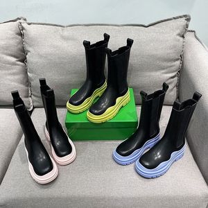 Women <b>Platform</b> Chelsea Snow <b>Boots</b> Slip-On Thick Sole Genuine Leather Rubber Elastic Side Waterproof Anti-Slip Casual Ankle <b>Boots</b> - Product Image 3