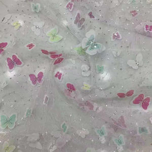 Africano francés colorido <span class=keywords><strong>mariposa</strong></span> 3D tul flor <span class=keywords><strong>Papillon</strong></span> brodede Perles Sur tissu tela de encaje bordado para mujer vestido de fiesta - Product Image 3