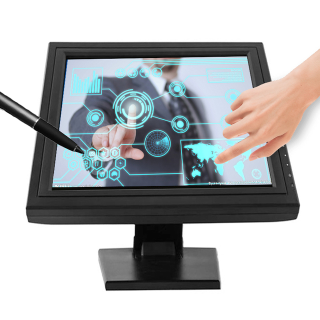 15 Inch Industrial Raspberry Pi 5 Wire Resistive Touch Screen Monitor for Pos System
