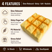 Southpeak Toy Pull Apart Bread Squishy Sticky Finger PU Ultra Slow Rising Fidget Toy Squeeze Stress Relief Squishy Factory OEM