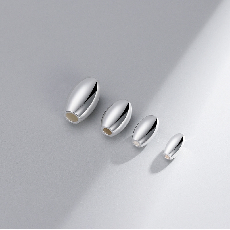 Sterling Silver / Gold Plated Oval Beads, Rice Shape Beads, Spacer Beads, Bulk Beads, 925 Silver Olive Beads Bead 3mm 4mm 5mm 6mm 7mm 8mm - Denmark