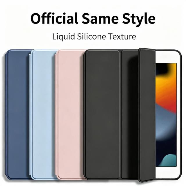 For iPad Pro 11 Inch Case 2021/2020/2022-4th/3rd/2nd Generation -Trifold Stand True Silicone Smart Cover