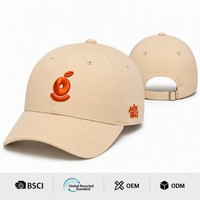 Gorra de Béisbol con Bordado 3D Personalizado, Gorra Naranja Estilo Dad Hat de 6 Paneles con Visera Curva y Cierre a Presión, Gorras de Lujo para Hombre al por Mayor