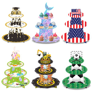 Présentoir à Gâteaux et Desserts en Carton à 3 Niveaux, Idéal pour Anniversaires, Mariages et Présentations de Cupcakes – Vente en Gros Usine - Product Image 6