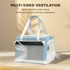 Valise de transport pour animaux de compagnie à double couche, réglable, approuvée par les compagnies aériennes, avec roulettes, pour chats et chiens, <span class=keywords><strong>en</strong></span> maille respirante, pour les voyages - Product Image 3
