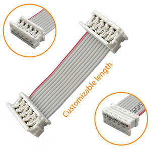 Cable personalizado UL2651 28AWG 10P PH1.27 gris con borde rojo, conector hembra IDT personalizable, cable plano tipo cinta - Product Image 3