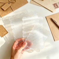 Couverture de carnet à spirales à rayures verticales en dentelle ondulée pour A5/A6/A7, transparente, 6 trous, pour carnet de notes