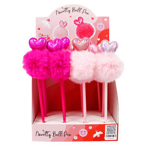वैलेंटिन दिल पोम्पोन बॉलपॉइंट पेन लड़कियों के कारखाने के लिए प्रत्यक्ष थोक नवीनता पेन आपूर्तिकर्ता - Product Image 2