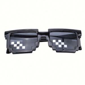 Lunettes de soleil carrées mosaïques personnalisées avec logo, vente en gros, tendance, pas chères, amusantes, pour hommes et femmes, pour fêtes - Product Image 6