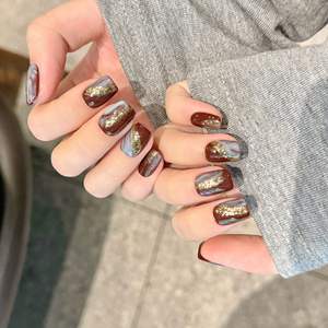 2025 étiquette personnalisée <span class=keywords><strong>nail</strong></span> <span class=keywords><strong>art</strong></span> motif <span class=keywords><strong>ongles</strong></span> artificiels cercueil court Salon <span class=keywords><strong>facile</strong></span> à appliquer réutilisable acrylique fait main presse sur les <span class=keywords><strong>ongles</strong></span> - Product Image 1