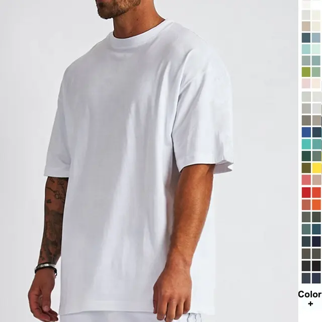 Custom Wholesale High Quality Blank Vintage Printing Blank Plain Cotton Tshirt Oversize Drop Shoulder Design Mens T-Shirt