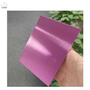 AISI 304 pembe renk paslanmaz çelik fırçalanmış kaplama sac duvar paneli - Product Image 3