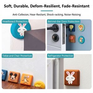 Butée de porte en silicone mignonne motif dessin animé (Sucette, Ballon, Souris, Lapin) – Protection murale autocollante pour la sécurité domestique - Product Image 3