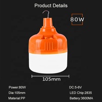 Ampoule solaire LED suspendue 60W 80W 120W, ampoule de Camping d'urgence, type T avec télécommande, offre spéciale