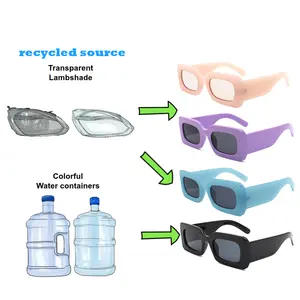 Recycled Plastic RPET Sunglasses Custom Logo OEM China Wholesale Sustainable PET Material Sunglasses Women UV Protection