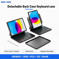 Casing Keyboard Magic Backlit untuk iPad 10.9/12.9 - Keyboard Bluetooth Lepas Pasang dengan Trackpad Multi-Touch untuk iPad A16 128L