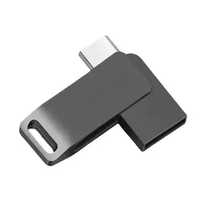 새로운 디자인 미니 USB 키 플래시 드라이브 2 in 1 기능 USB 스틱 유형 C 포트 스위블 otg USB 플래시 드라이브 32g 64g 128g