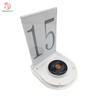 Support de menu de table sans fil entièrement étanche en PC et acrylique avec bouton d'appel et portée de 1000 m pour restaurant