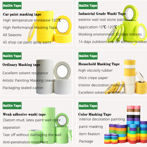 Giấy sản xuất Crepe Họa Sĩ tự dính cao su tự nhiên sơn Tước bán buôn masking tape giấy - Product Image 4