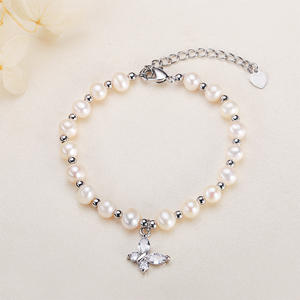Bracelet pour femme fait main au lac Zhuji Shanxia, perle d'eau douce simple, charme de mode, style papillon, véritable perle, vente en gros - Product Image 4