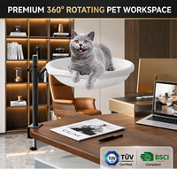 Lit de bureau moderne pour chat, rotatif à 360° et réglable, nid confortable pour animaux de compagnie, style hamac amovible pour la maison et le bureau, fournisseur en gros