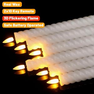 Bougie LED sans flamme en spirale à 10 touches, à piles, effet flamme 3D réaliste, en cire de paraffine – Faite à la main pour le Ramadan et les célébrations des fêtes - Product Image 3