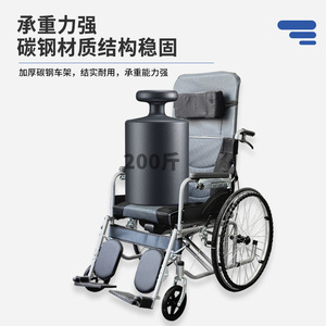 Silla de Ruedas Reclinable Estándar de Acero al Carbono, Plegable Manualmente y Ajustable para Movilidad de Personas Mayores - Product Image 4