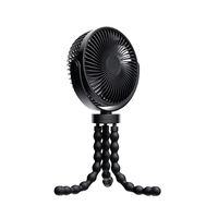 Ventilateur pliable Octopus Clip, mini-ventilateur portable USB rechargeable à faible bruit pour poussette, bureau et utilisation en extérieur