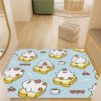 Tapis de porte moderne antidérapant en PVC, doux, fabriqué à la machine, de haute qualité, personnalisé, motif dessin animé, rectangulaire, pour intérieur, en boucle de PVC