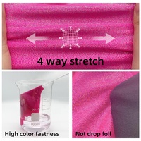 Stock Lots Noir Paillettes Réfléchissant Mystique Feuille Métallique Élastique Tricot Nylon Spandex Tissu pour Maillots De Bain Gymnastique Porter Tissu